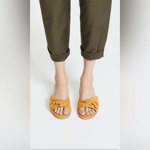 Madewell The Naida Half-Bow Slide Sandal Golden Yellow